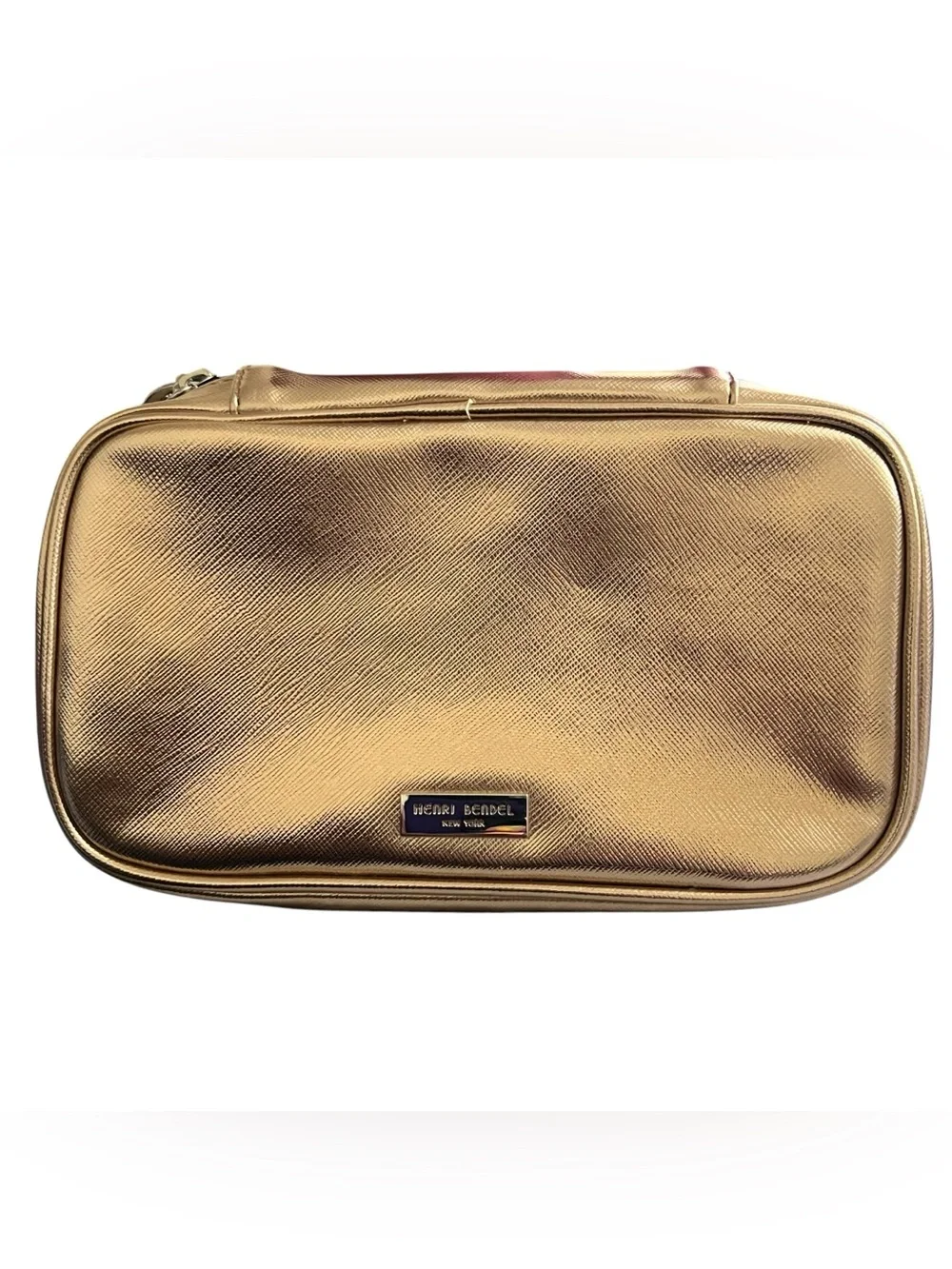 Rare Vintage Henri Bendel New York Metallic Gold Travel Jewelry Organizer Case